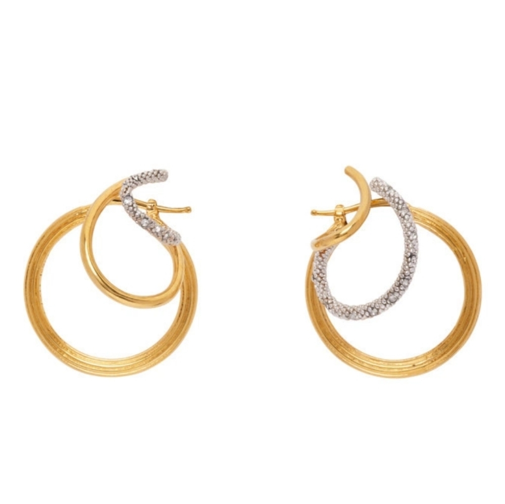 Panconesi Gold and Silver Hoop Earrings